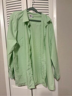 Princess Polly Light Green Striped Button Down Shirt
